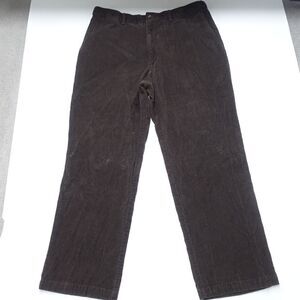 Haggar Corduroy Pants Mens 36x30 Espresso 100% Cotton Classic Fit Flat Front